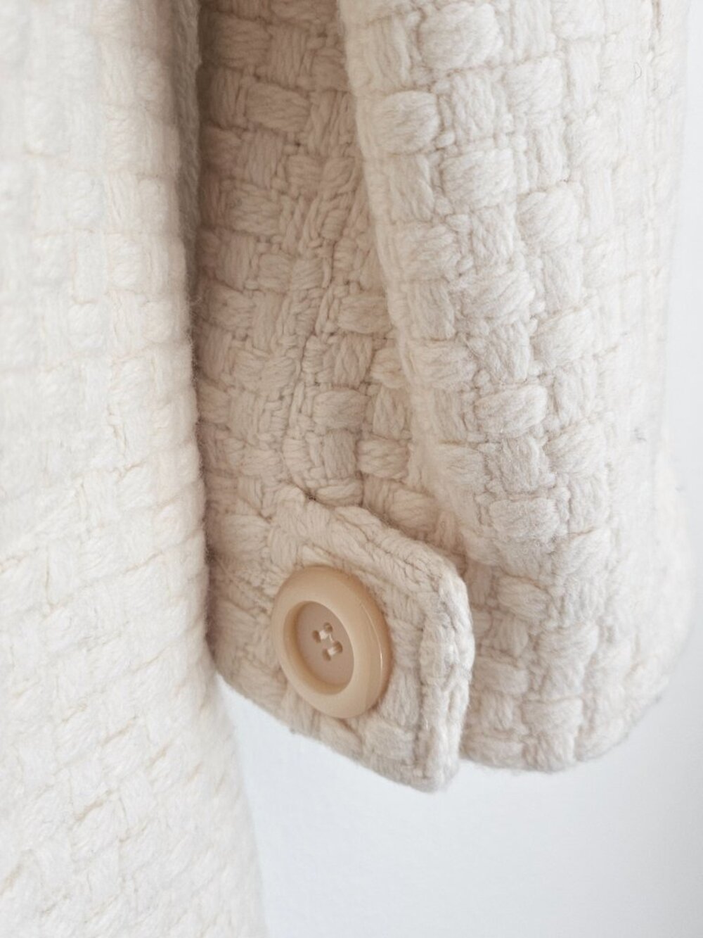Marciano Cream Wool Blend Belted Coat Faux Fur Collar M - Picture 7 of 13
